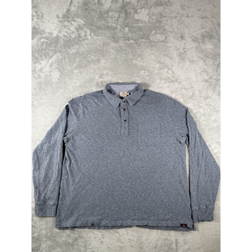 Faherty Shirt Mens Large Grey The Movement Long Sleeve Polo